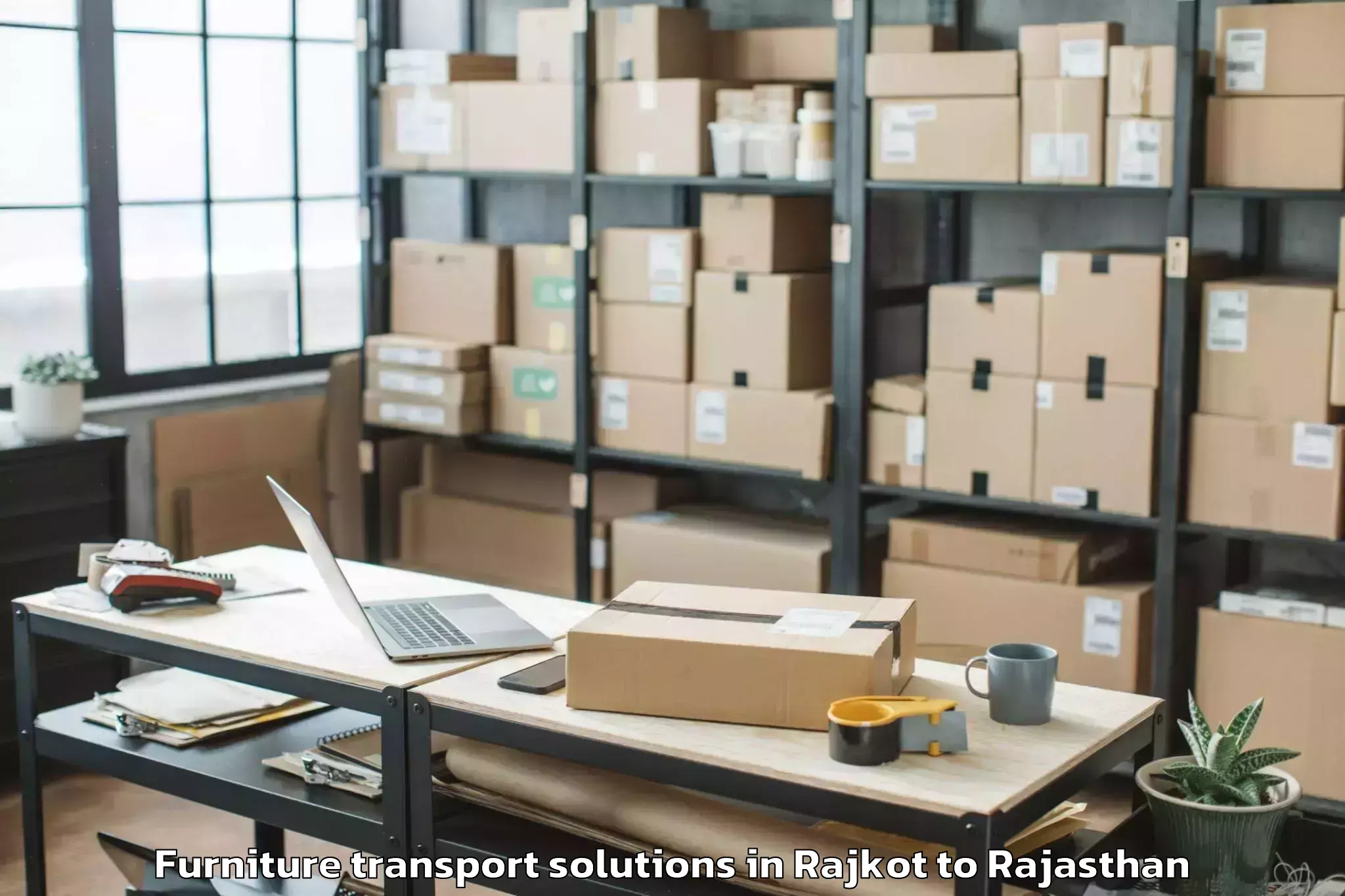 Reliable Rajkot to Gulabpura Furniture Transport Solutions